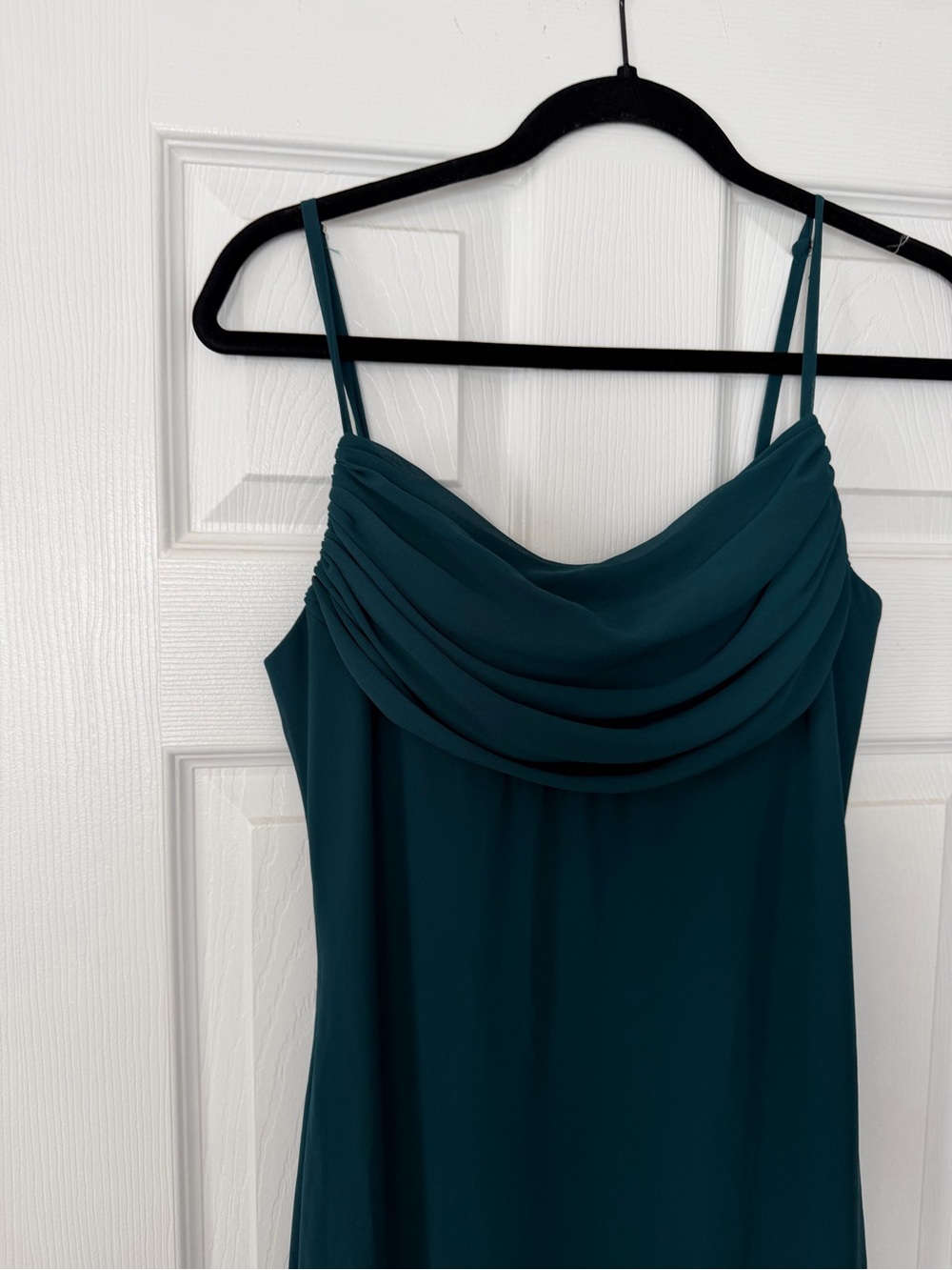 Lulu's Teal Cowl Neck Maxi Slip Dress